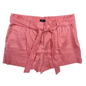 LOFT Women's‎ Pink Stripe Paperbag Waist Shorts Size 6